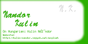 nandor kulin business card